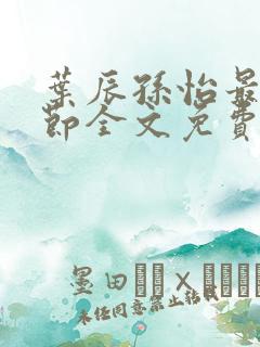 叶辰孙怡最新章节全文免费阅读