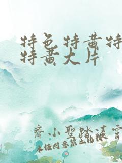 特色特黄特一级特黄大片
