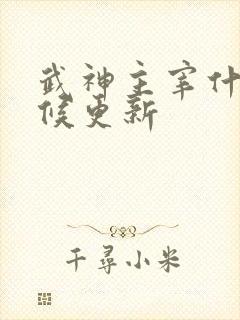 武神主宰什么时候更新