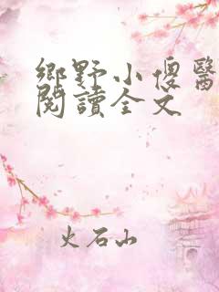 乡野小傻医免费阅读全文