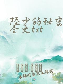 陆少的秘密恋人全文txt