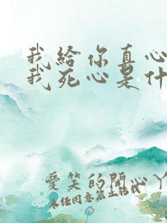 我给你真心你让我死心是什么歌