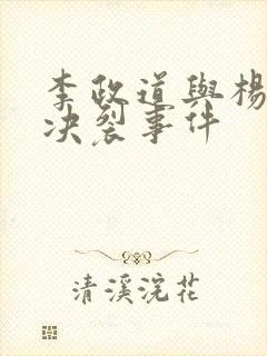 李政道与杨振宁决裂事件