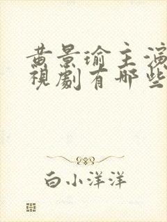 黄景瑜主演的电视剧有哪些电视剧