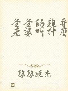 爸爸的亲哥哥的老婆叫什么称呼