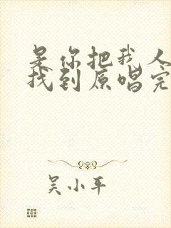 是你把我人海中找到原唱完整版