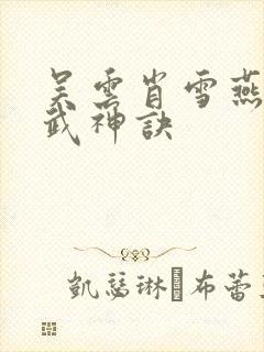 吴云肖雪燕太上武神诀