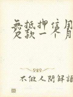 无抵押信用贷款欠款一个月