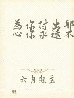 为你付出那种伤心你永远不了解歌名