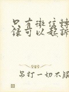 只有微信转账记录可以起诉欠钱不还吗