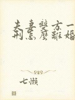 夫妻双方一方判刑怎么离婚