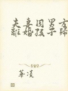 夫妻因男方出轨离婚孩子归谁