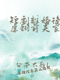 短剧离婚后带娃虐翻前夫家