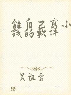 能自己写小说赚钱的软件