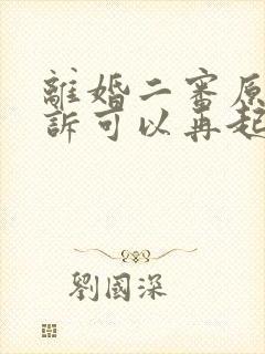 离婚二审原告撤诉可以再起诉吗