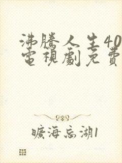 沸腾人生40集电视剧免费看全集