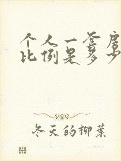 个人一套房首付比例是多少