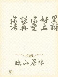 你说你好累已无法再爱上谁是什么歌