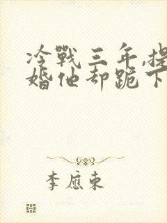 冷战三年,提离婚他却跪下了阅读