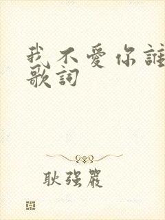 我不爱你谁爱你歌词