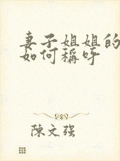 妻子姐姐的丈夫如何称呼