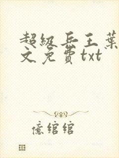 超级兵王叶谦全文免费txt