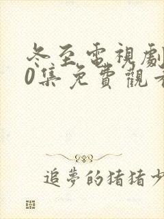 冬至电视剧全40集免费观看黄景瑜