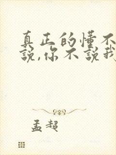 真正的懂不需要说,你不说我怎么懂