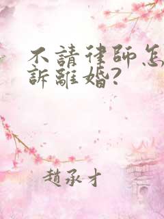 不请律师怎么起诉离婚?