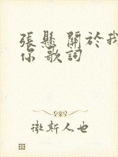 张悬 关于我爱你 歌词