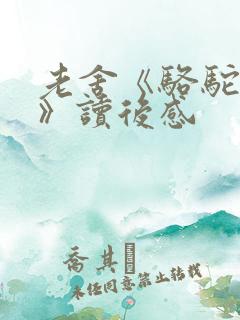 老舍《骆驼祥子》读后感