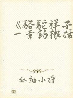 《骆驼祥子》每一章的概括50字