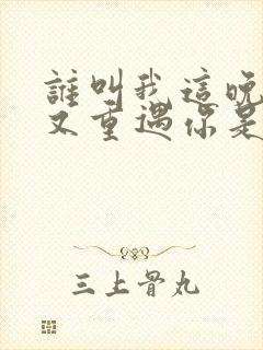 谁叫我这晚竟会又重遇你是什么歌