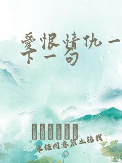 爱恨情仇一瞬间下一句