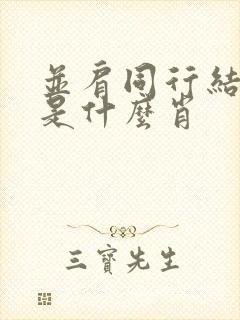 并肩同行结局明是什么肖