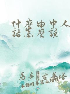 什么曲中人那句话怎么说