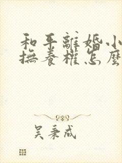 和平离婚小孩子抚养权怎么判定