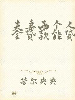 夫妻两个人公积金贷款能贷多少