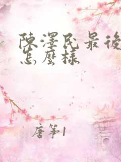 陈泽民最后结局怎么样