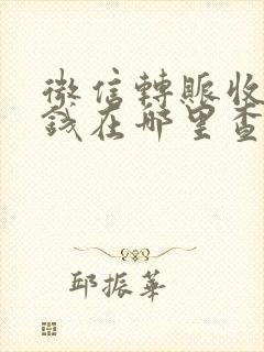 微信转账收到的钱在哪里查看