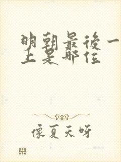 明朝最后一任皇上是哪位