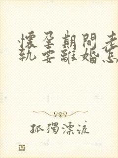 怀孕期间老公出轨要离婚怎么处理