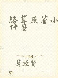 胜算原著小说叫什么