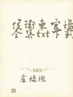 侯卫东官场笔记全集txt下载免费