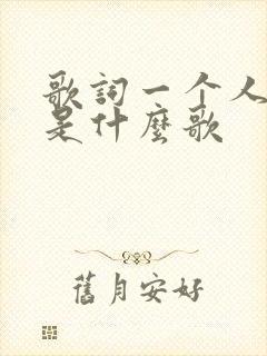 歌词一个人孤单是什么歌