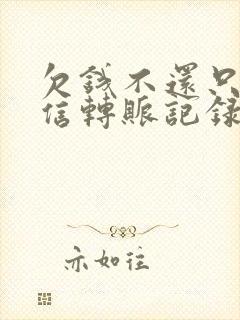 欠钱不还只有微信转账记录能起诉吗