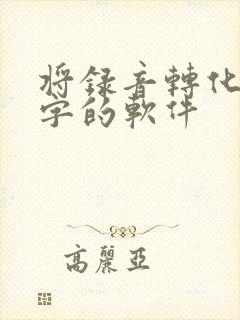 将录音转化成文字的软件