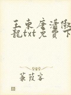 王东唐潇傲世潜龙txt免费下载