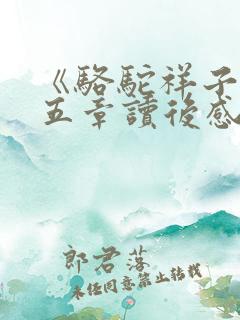 《骆驼祥子》第五章读后感