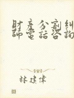 财产分割纠纷律师电话咨询